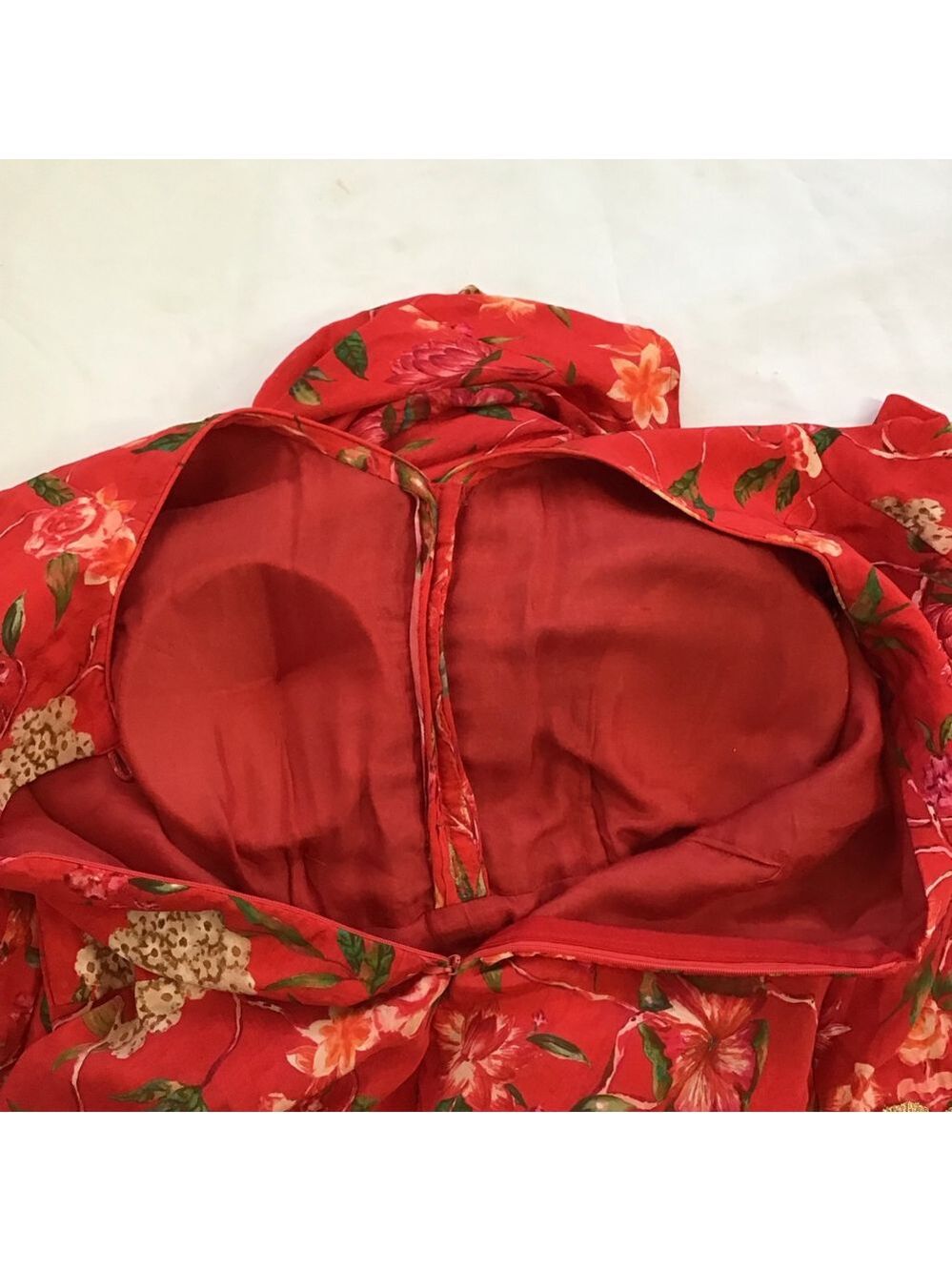 Susan by Sangeeta Women Elegant Flowing Red Floral Maxi Dress M - Picture 10 of 15